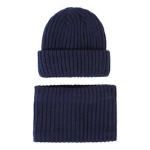 Load image into Gallery viewer, Knitted Hat Children's 2023 Autumn and Winter New Hat Scarf Set Striped Knitted Wool Hat
