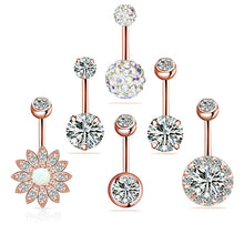 Load image into Gallery viewer, Belly Ring Set Zircon Navel Stud Clay Diamond Navel Buckle Piercing Jewelry
