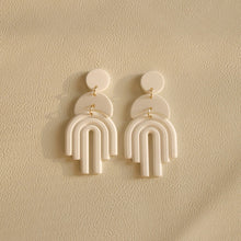 Load image into Gallery viewer, Clay Texture Acrylic Earrings Long Contrast Color Solid Color Combination Earrings
