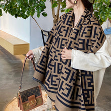 Load image into Gallery viewer, Autumn and Winter F Letter Thickened Artificial Cashmere Scarf Women's Korean Style Dongdaemun All-Matching Long Women's Shawl Scarf
