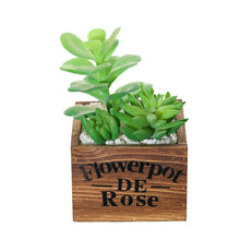 Load image into Gallery viewer, Square Wooden Basin Succulent Combined Green Plants Artificial Plant Creative Decoration Flower Bonsai Flower
