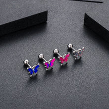 Load image into Gallery viewer, Oil Dripping Butterfly Ear Bone Stud Earrings Piercing Jewelry
