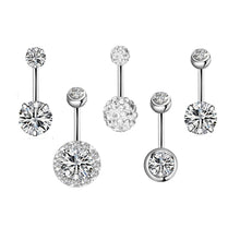 Load image into Gallery viewer, Inlaid Zircon Belly Ring Navel Stud Sets Piercing Jewelry
