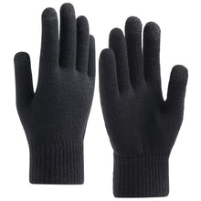 Load image into Gallery viewer, Knitted Gloves Autumn and Winter Fleece-Lined Thickened plus-Sized Wool Keep Warm Touch Screen Gloves

