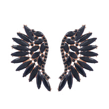 Load image into Gallery viewer, Colorful Crystals Exaggerated Famous   Fan Wing Earrings Fashion Stud Earrings Bohemian Style
