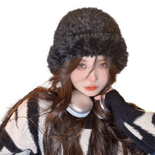 Load image into Gallery viewer, Solid Color Plush Knitted Woolen Cap Women 'S Autumn And Winter New Big Head Circumference Makes Face Look Smaller Warm Ear Protection Woolen Cap
