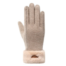 Load image into Gallery viewer, Cashmere Wool Gloves for Women Winter Cute Riding Warm Velvet Padded Thickened Touch Screen Cold-Proof Skiing
