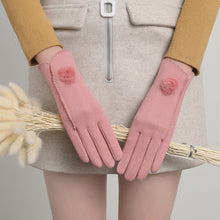 Load image into Gallery viewer, Rabbit Plush Dralon Women's Winter Fashionable Elastic Touch Screen Warm Mink Ball Gloves
