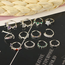 Load image into Gallery viewer, Nose Ring Ear Bone Ring Dual-Use 20G Ear and Nose Puncture Jewelry 12-Piece Set
