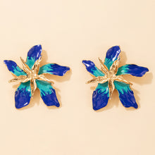 Load image into Gallery viewer, Exaggerated Personalized Multi-Layer Alloy Oil-Spot Glaze Flowers Flower Earrings
