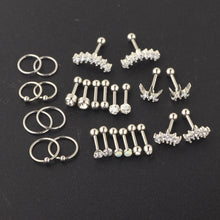 Load image into Gallery viewer, Zircon Stud Earrings Women's Piercing Jewelry Ear Clip Bone Nail Suit
