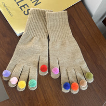 Load image into Gallery viewer, Winter Cute Girl Five Finger Cycling Thickened Warm Can Be Touch Screen Knitted Gloves
