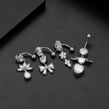 Load image into Gallery viewer, Collapsable Pole Zircon Navel Ring Navel Stud Piercing Jewelry
