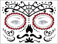 Load image into Gallery viewer, Halloween Tattoo Sticker Paper Day of the Dead Transfer Face Pasters Makeup Party Tattoo Sticker
