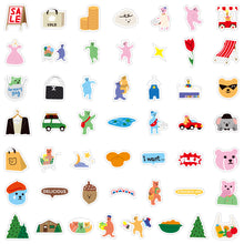 Load image into Gallery viewer, 50PCs Cute Korean Bear Graffiti Stickers Luggage Water Cup Skateboard Storage Box Waterproof Stickers
