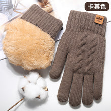 Load image into Gallery viewer, Double-Layer Men's Thickened Fleece-Lined Winter New Touch Screen Gloves Cold-Proof Warm Plush Knitted Gloves
