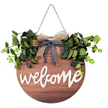 Load image into Gallery viewer, Dexiang 30cm Circular Wood Welcome Signboard Doors and Windows Decoration Garland
