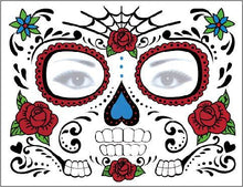 Load image into Gallery viewer, Halloween Tattoo Sticker Paper Day of the Dead Transfer Face Pasters Makeup Party Tattoo Sticker
