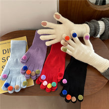Load image into Gallery viewer, Winter Cute Girl Five Finger Cycling Thickened Warm Can Be Touch Screen Knitted Gloves
