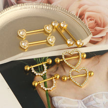 Load image into Gallery viewer, Stainless Steel Zircon 4 Pairs Nipple Ring Sets Diamond-Embedded Adhesive Nail Milk Ornament
