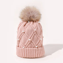 Load image into Gallery viewer, Women's Woolen Knitted Hat Korean Style Autumn and Winter Warm Fluffy Ball Cap Thickened All-Matching Face Slimming Travel Hat
