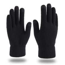 Load image into Gallery viewer, Knitted Gloves Autumn and Winter Fleece-Lined Thickened plus-Sized Wool Keep Warm Touch Screen Gloves
