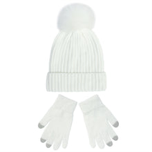 Load image into Gallery viewer, Knitted Hat Women's 2023 New Chenille Wool Hat Gloves Set Thickened Warm Fluffy Ball Cap Autumn and Winter
