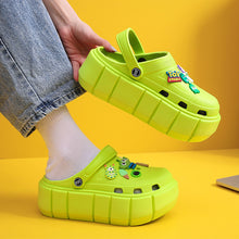 Load image into Gallery viewer, Women's Hole Shoes Non-Slip Summer Fashion All-Matching Slip-on Thick Bottom Increased Beach Closed Toe Sandals for Outer Wear
