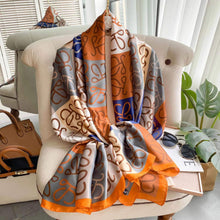 Load image into Gallery viewer, Spring and Summer New Silk Scarf Gift Silk Imitation Silk Women's Printed Imitation Mulberry Silk Beach Towel Shawl Scarf
