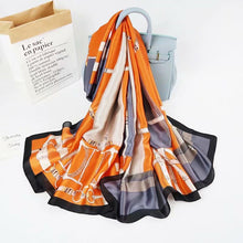 Load image into Gallery viewer, Women's Korean-Style Autumn and Winter Printing Silk Mulberry Silk Scarf Warm Shawl Scarf
