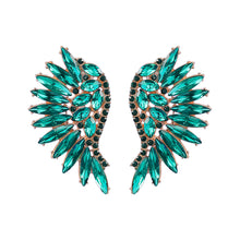 Load image into Gallery viewer, Colorful Crystals Exaggerated Famous   Fan Wing Earrings Fashion Stud Earrings Bohemian Style
