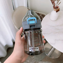 Load image into Gallery viewer, Water Bottle Straw  Plastic Female Student Fresh with Rope Handle Scale Adult Men Bounce Cover Sports Carry-on Cup

