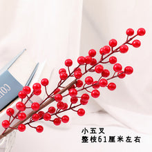 Load image into Gallery viewer, Fortune Fruit Red Berry Rich Fruit New Year Christmas Living Room Home Decoration Flower Arrangement Small Holly Bouquet
