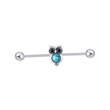 Load image into Gallery viewer, Ear Studs 14G External Thread Piercing Jewelry Ear Bridge Double Ear Piercings Straight Rod Zircon Earrings
