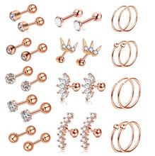 Load image into Gallery viewer, Zircon Stud Earrings Women's Piercing Jewelry Ear Clip Bone Nail Suit
