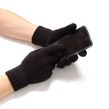 Load image into Gallery viewer, Warm Finger Riding Gloves Men's Solid Color with Fur Thickened Knitted Touch-Screen Gloves
