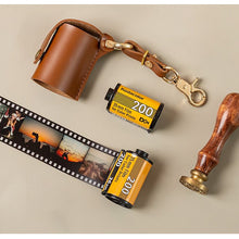 Load image into Gallery viewer, Retro Film Leather Protective Cover Convenient Film Storage Leather Cover Kodak Film Leather Box Pendant
