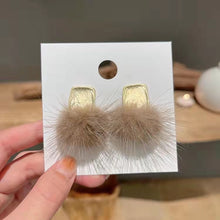Load image into Gallery viewer, White Fur Ball Earrings Girls' Decorations Autumn And Winter 2 New Simple Stud Earrings Earrings Girls' Earrings

