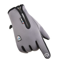 Load image into Gallery viewer, Plus Velvet and Cotton Thick Windproof Waterproof Zipper Men's and Women's Cycling Driving Gloves
