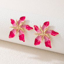 Load image into Gallery viewer, Exaggerated Personalized Multi-Layer Alloy Oil-Spot Glaze Flowers Flower Earrings
