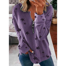 Load image into Gallery viewer, Women's All-Match XINGX Printed Long-Sleeved Zipper Pullover Sweater
