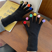 Load image into Gallery viewer, Winter Cute Girl Five Finger Cycling Thickened Warm Can Be Touch Screen Knitted Gloves
