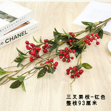 Load image into Gallery viewer, Fortune Fruit Red Berry Rich Fruit New Year Christmas Living Room Home Decoration Flower Arrangement Small Holly Bouquet
