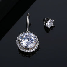 Load image into Gallery viewer, Round Heart-Shaped Flower High Quality Zircon Navel Stud Belly Ring
