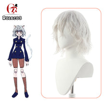 Load image into Gallery viewer, Synthetic Hair Hunter x Hunter Neferpitou Cosplay Wig Neferpitou Sliver White Short Curly Heat Resistant Women Wigs
