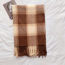 Load image into Gallery viewer, Autumn Winter Retro Plaid Artificial Cashmere Scarf Women 'S New Fashion Tassel Warm Scarf Office
