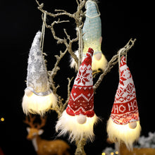 Load image into Gallery viewer, Christmas Decorations Forest Elderly Pendant with Lights Faceless Doll Layout Hanging Ornaments

