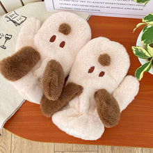 Load image into Gallery viewer, Cartoon Dog Plush Gloves Female Winter Cycling Students Warm-Keeping Thickened Cold Protection
