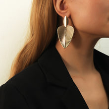 Load image into Gallery viewer, Geometric Metal Earrings Ins Style Leaf Earrings
