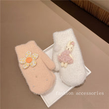 Load image into Gallery viewer, Autumn and Winter Women's Outdoor Riding Gloves Cartoon Cute Rabbit Thickened Fleece Warm Gloves
